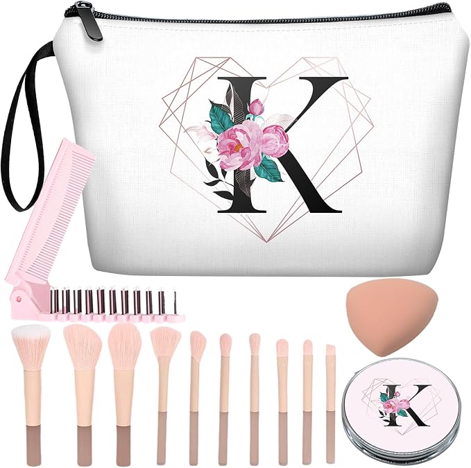 Diamond-like Ietter K Floral-white