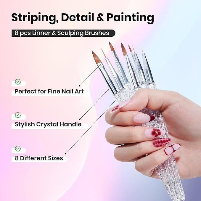 1-Versatile Nail Art Brushes | 31pcs & blooming gel