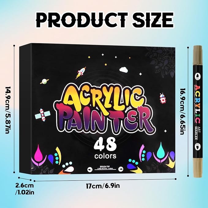 24pcs 48colors-Double-Ended-F