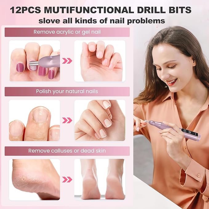 Cordless Pink Nail Drill