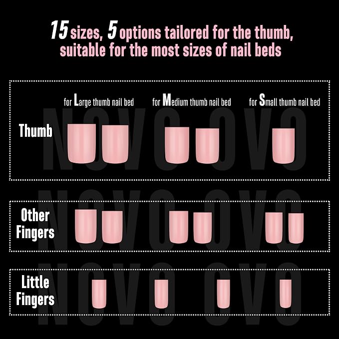 Short Sharp Square Nail Tips Pure Color Baby Pink