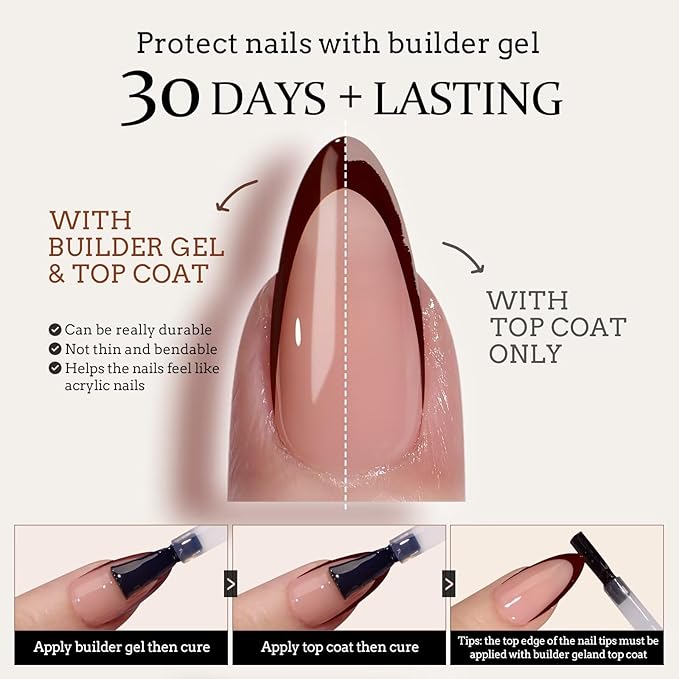 05 S - Almond Red French in Nude Base