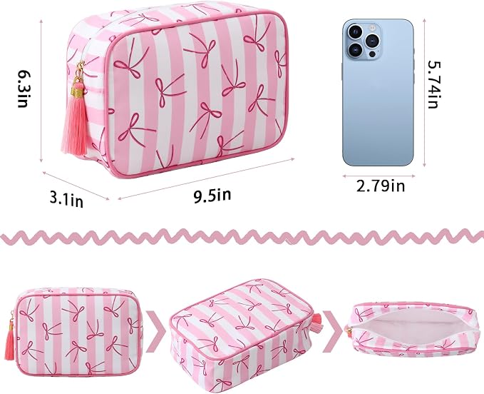 Pink Stripe Bow