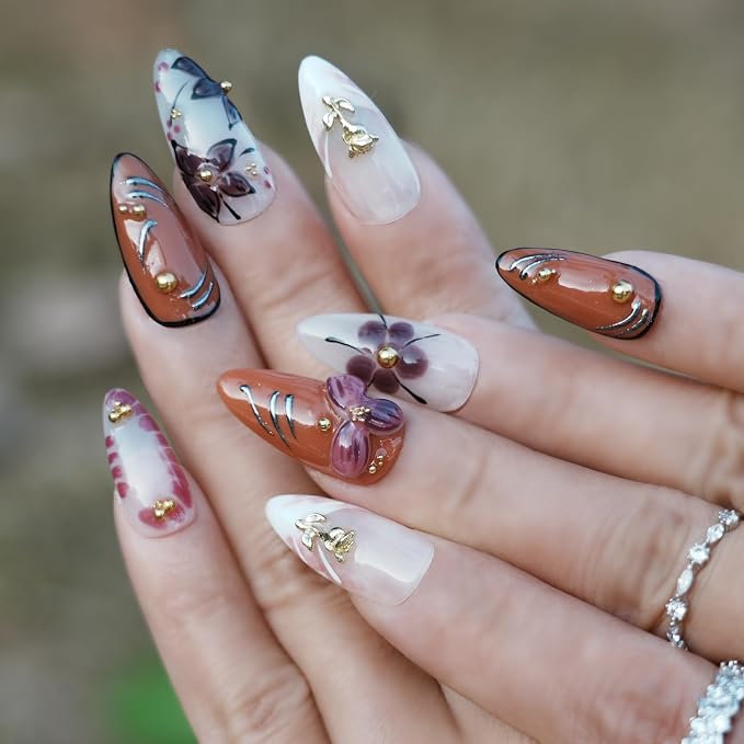 Orange Pink Flower Glaze