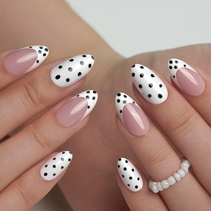 Black Polka Dot Nails