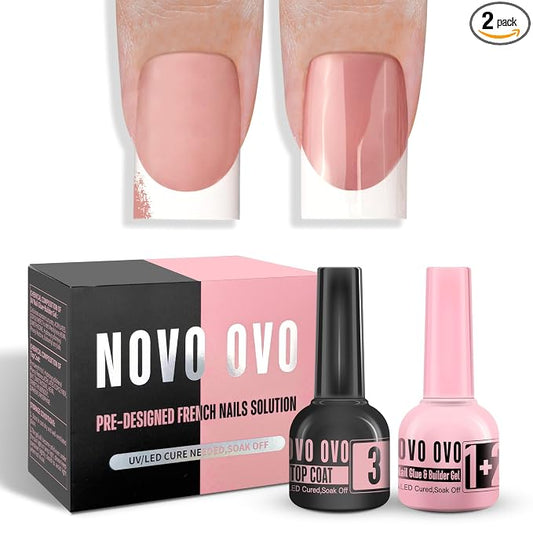 French Tips Solution_UV Nail Glue Builder Gel Top Coat Kit