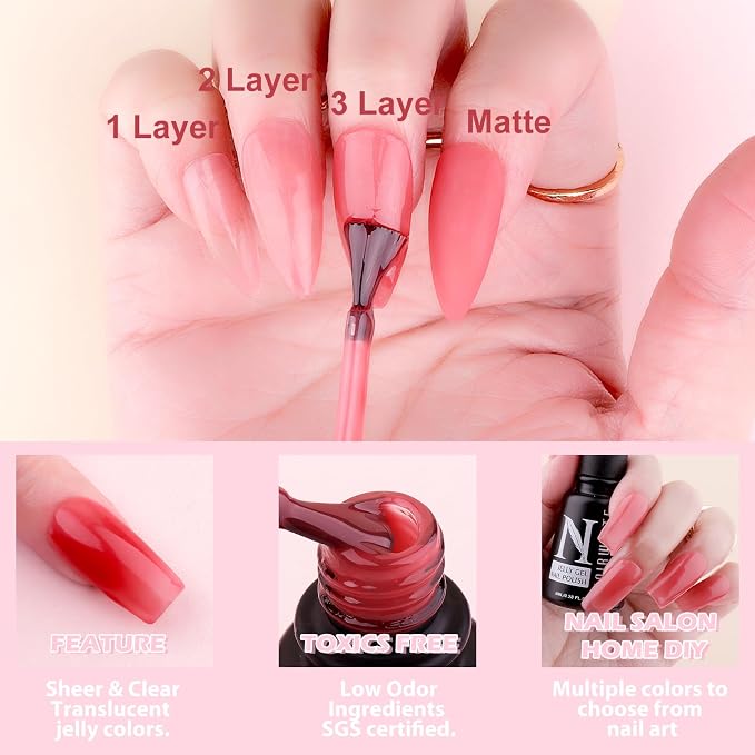 Jelly Gel Nail Polish Set-12 Colors-2