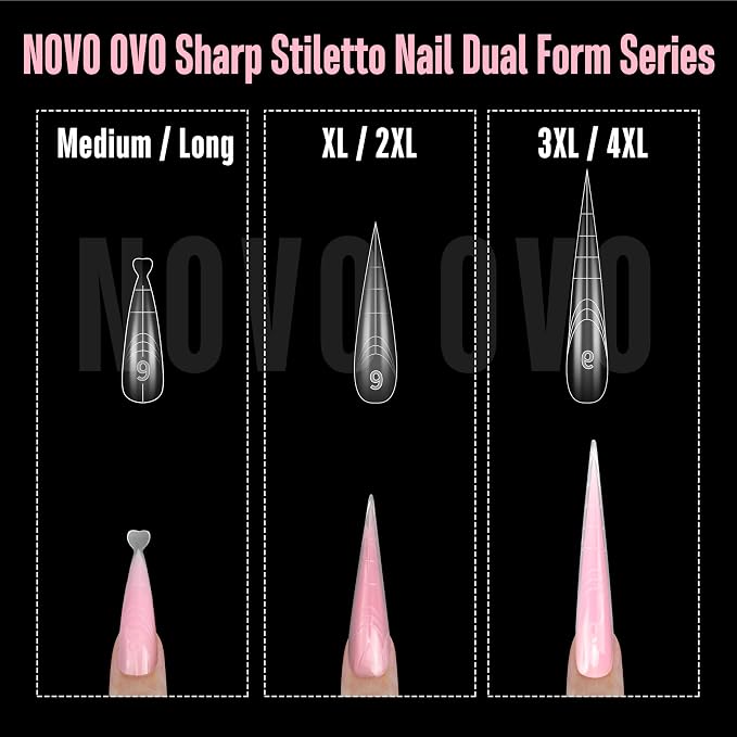Stiletto Meidum Long Nail Dual Form for Polygel 280