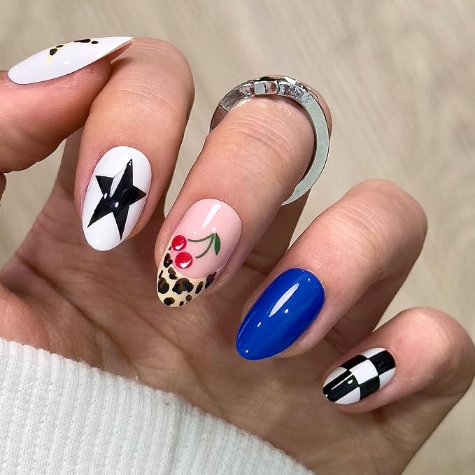 Cowboy French Nails with Leopard
