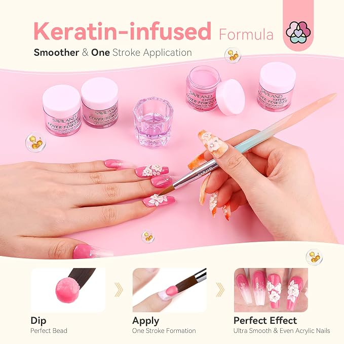 1-Keratin Professional Acrylic Powder Set 10 Colors