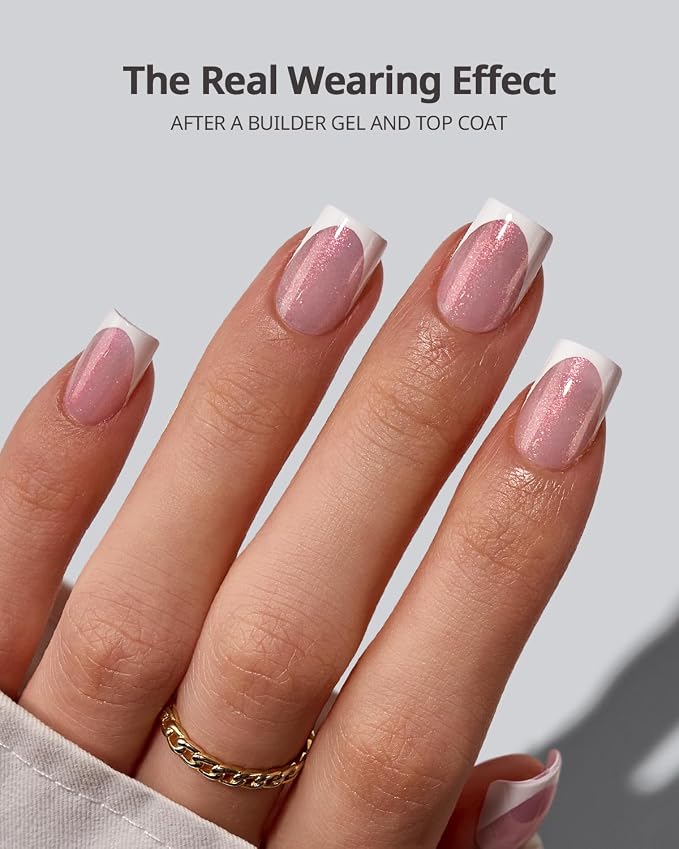 A01 XS - Square French in Pink Glitter Base