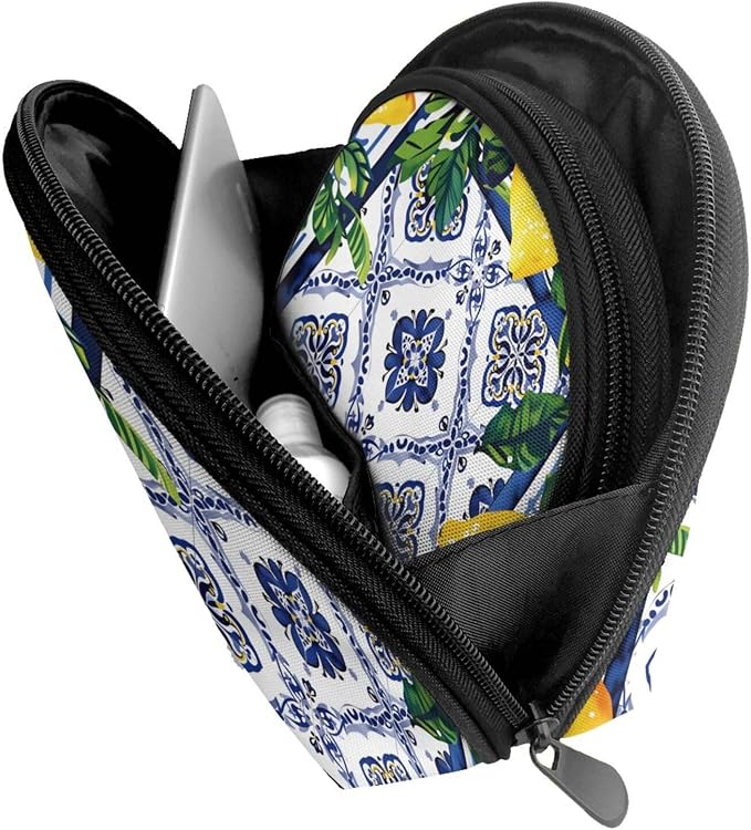 Blue White Floral Tile Lemons