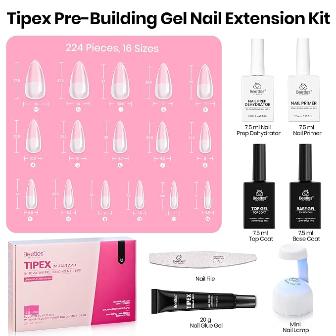 4 - Tipex Nails Kit | Medium Stiletto | 224