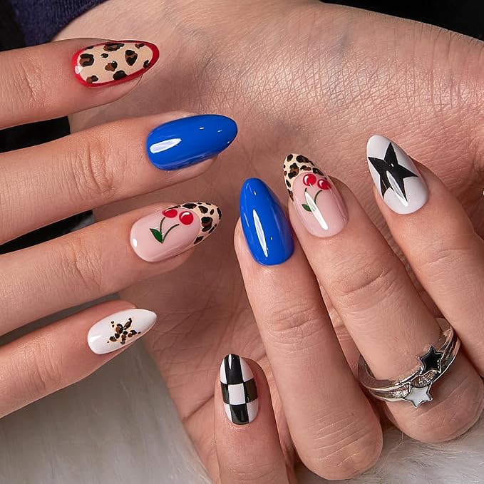 Cowboy French Nails with Leopard