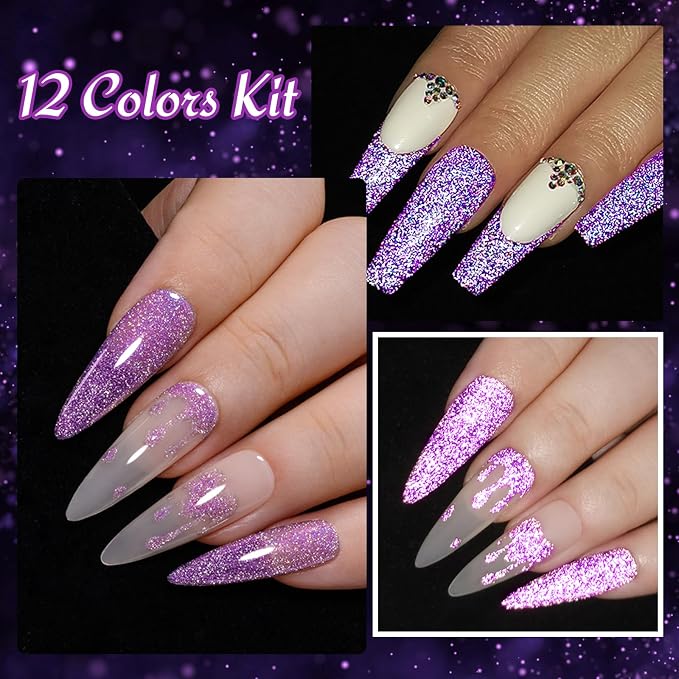12 Pcs Purple Reflective