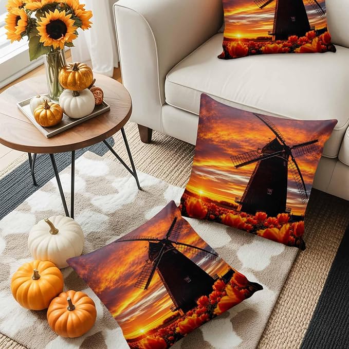 Sunset Ochre, Fiery Crimson, Deep Bronze, Pumpkin Orange