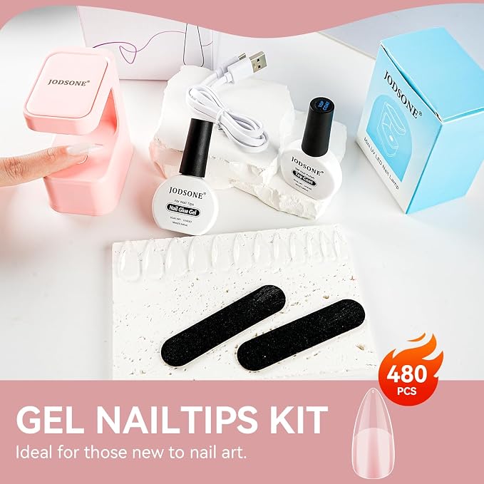 Lamp Clear Nail Tips-Long Almond-1