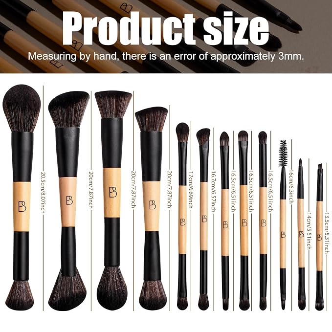 12 PCS Bamboo Matte Black