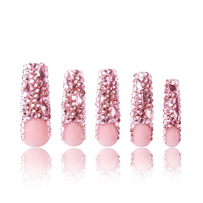 Pink French Tip Rhinestone