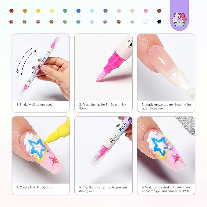 24 Colors Nail Polish Pens Set 1