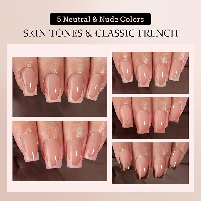 02 S - Square Skin Tones French in Peach Base