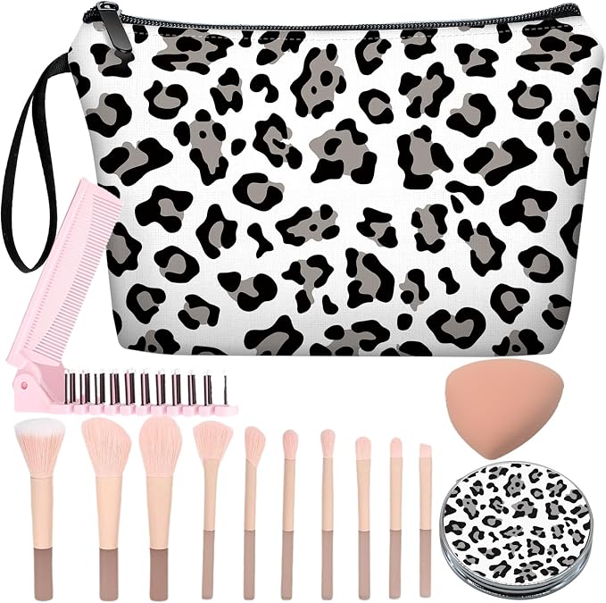 Black Leopard Print-white
