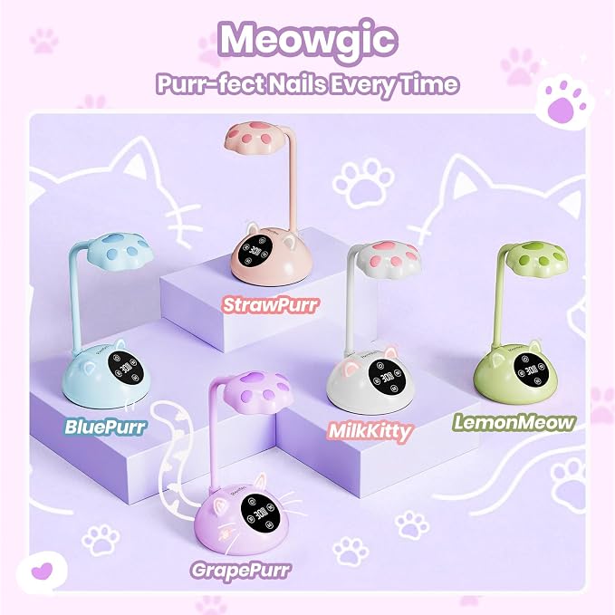 Purple Meowgic GrapePurr Mini UV Nail Lamp