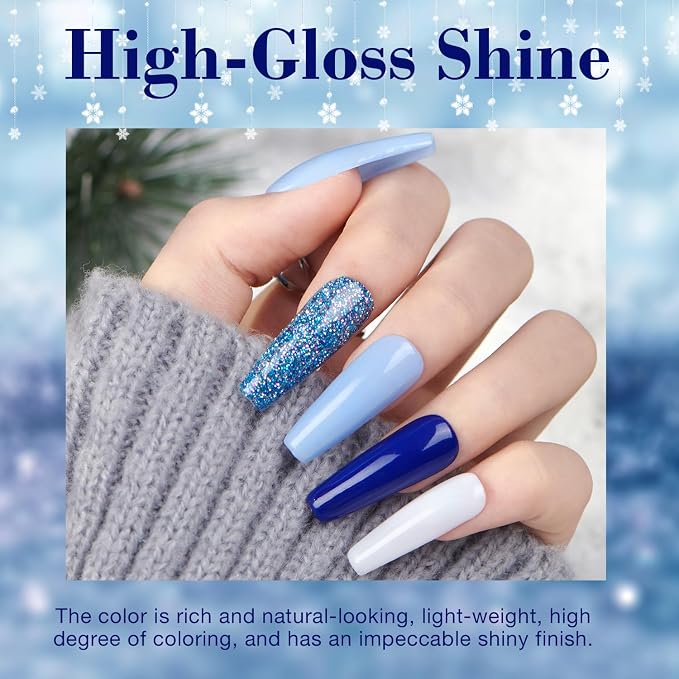 Glitter Blue White