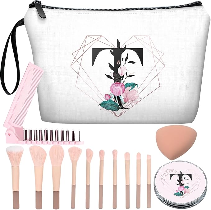Diamond-like Ietter T Floral-white