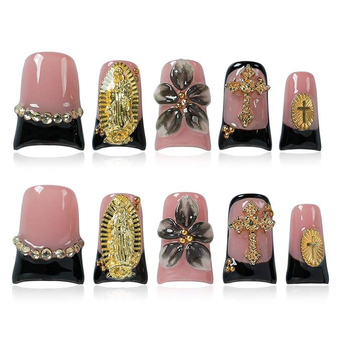 Black Gold Floral Vow
