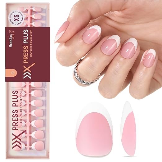 2 - Press On Nails Only | Extra Short Amlond | Pink French