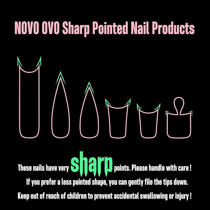 Long XL Clear Sharp Stiletto Nail Tips 480