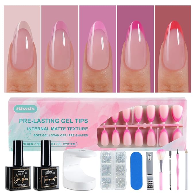 Pink Medium Almond nail kit
