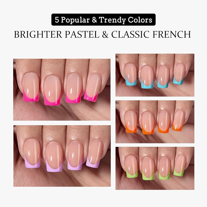 01 S - Square Brighter Pastel French in Peach Base