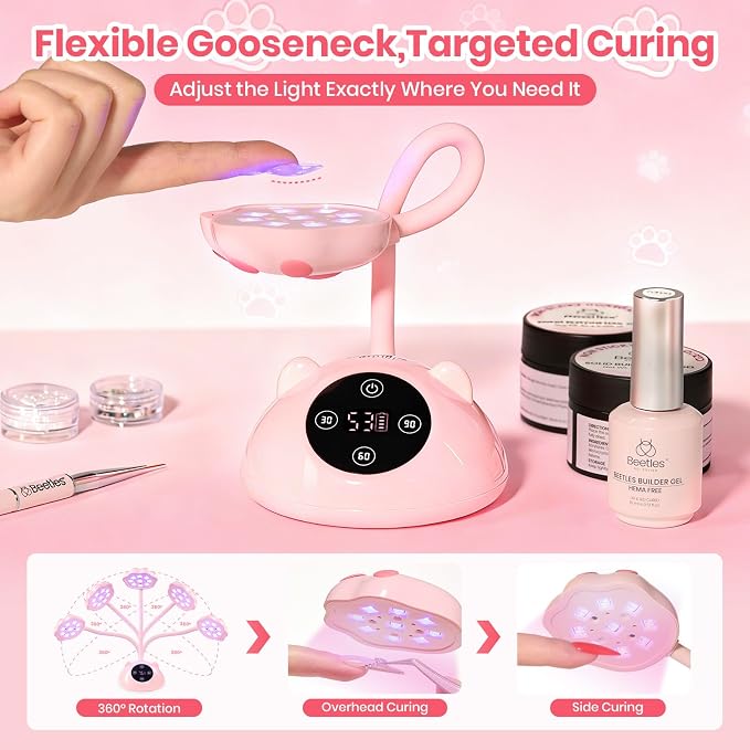 1-Pink Meowgic StrawPurr Mini UV Nail Lamp