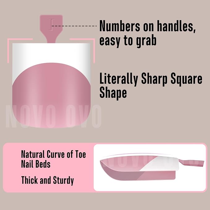 Sharp Square Toe Nail Black and White French Tips Mix