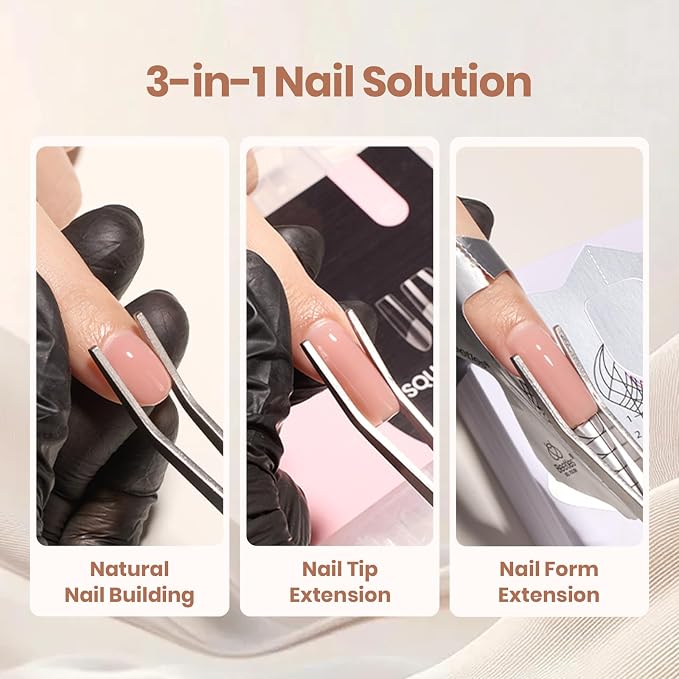 Mocha Glow & Medium Square Nail Tips