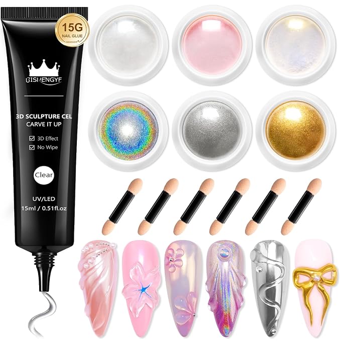 Pink Aurora Yellow aurora Gold Silver White&laser holography chrome powder