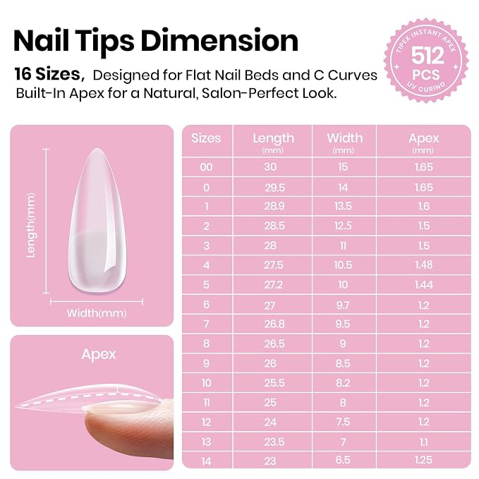 2 - Tipex Lite Nails Only | Medium Stiletto | 512