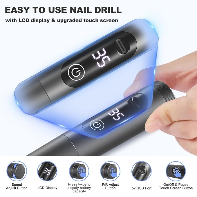 Cordless Grey Nail Drill