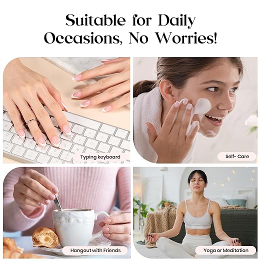 4 - Press On Nails Only | Short Square | Brown French