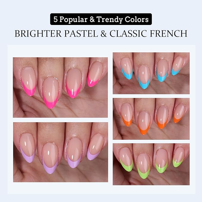 01 S - Almond Bright Pastel French in Peach Base