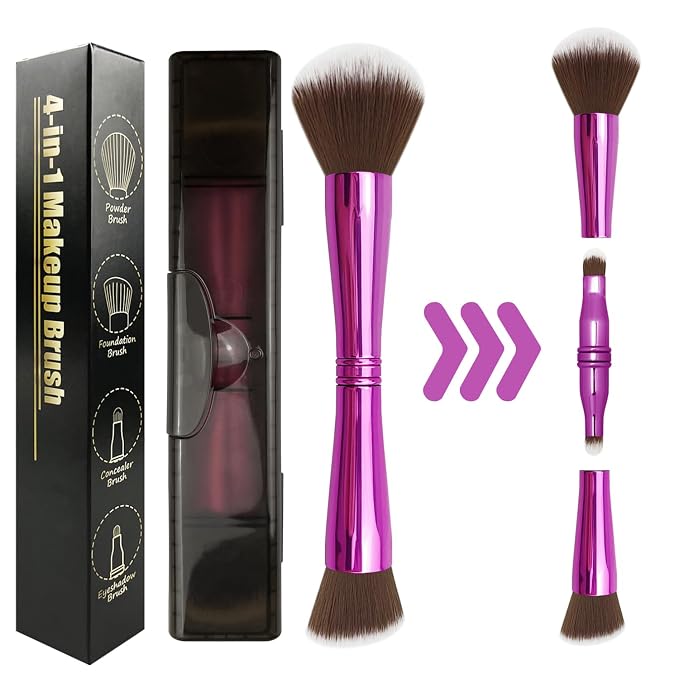 purple-4 in 1 makeup brush