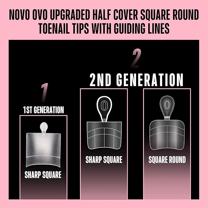 Square Round Toe Nail Tips Half Cover 240