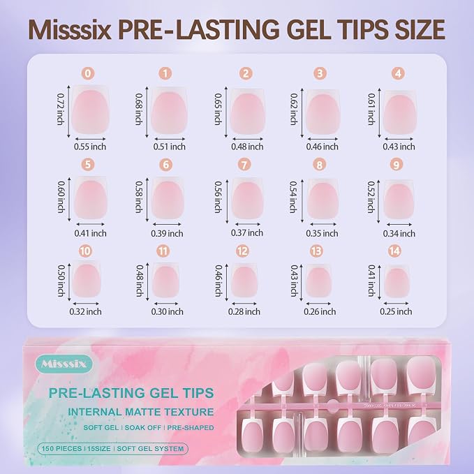 150PCS PINK SHORT FRENCH KIT