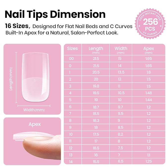 0 - Tipex Lite Nails Only | Short Square | 256