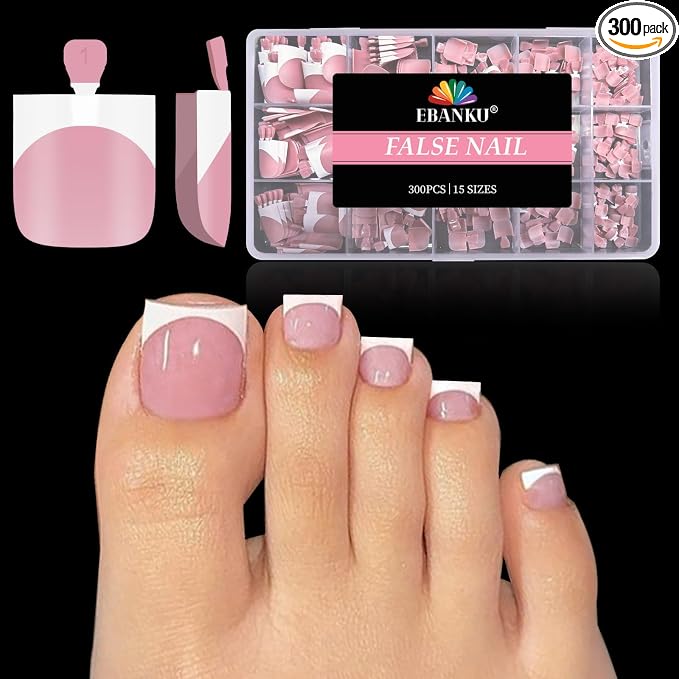 French tip Toe Nail Tips Baby-Pink