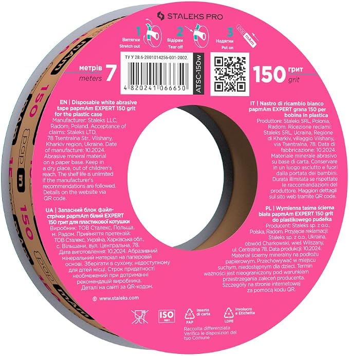 Glueless Abrasive Tape (Papmam) Spare Block, 150 Grit