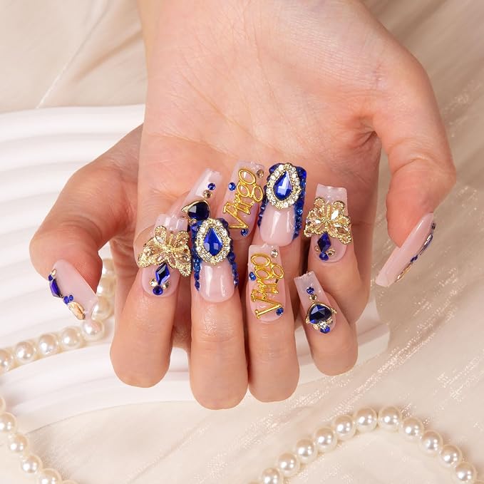 Virgo Blue French Tip