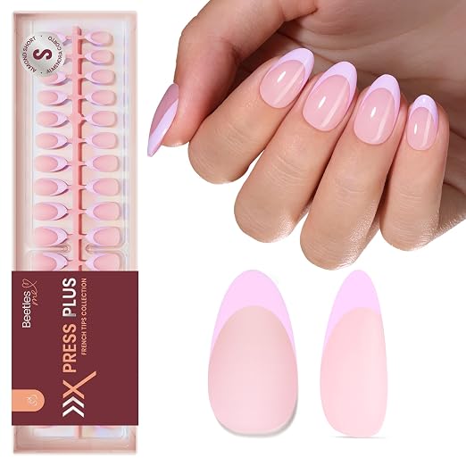 5 - Press On Nails Only | Short Amlond | Purple French